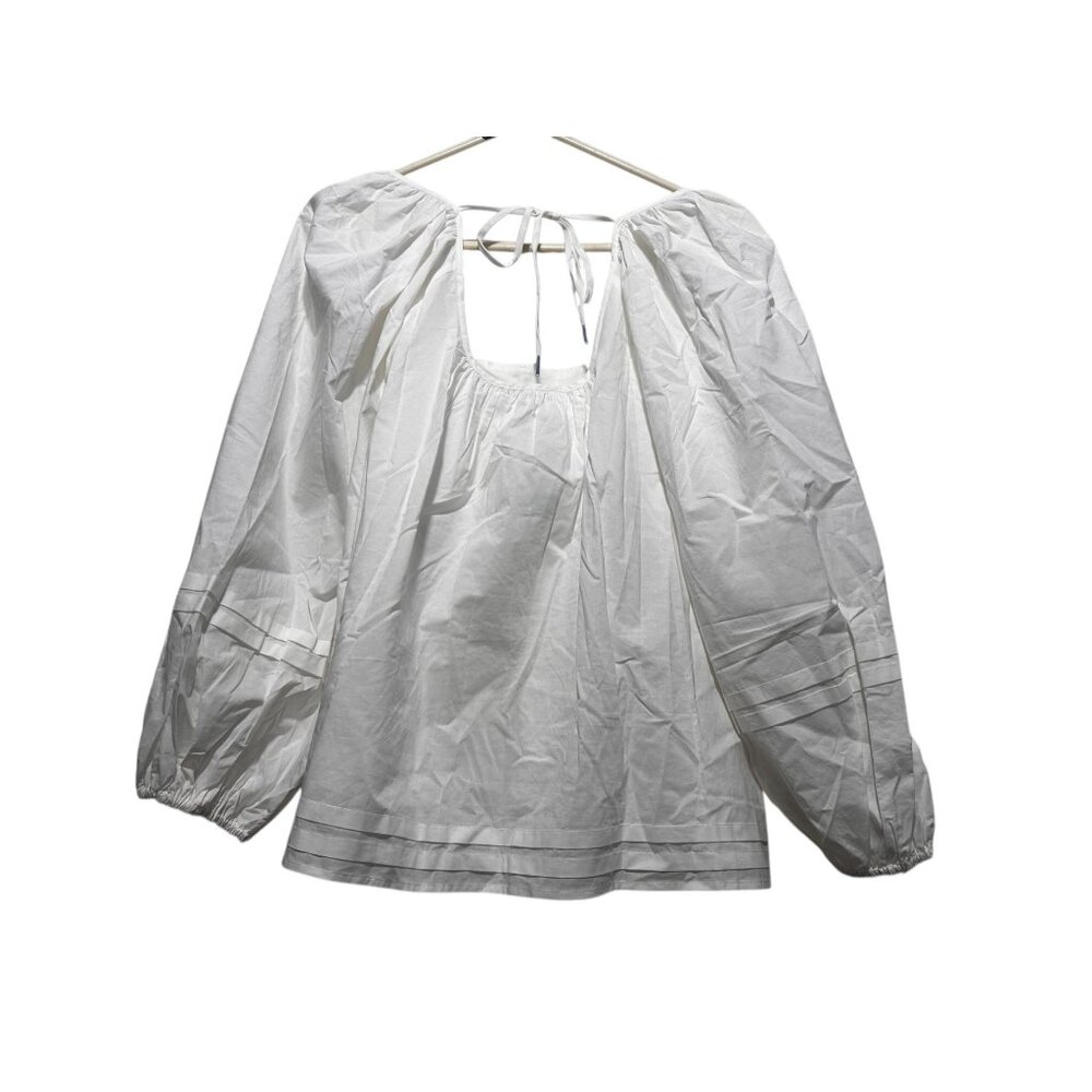 Maurices Lace Babydoll Blouse Womens 1X White Ballon Sleeves Cottagecore Peasent - Picture 5 of 16